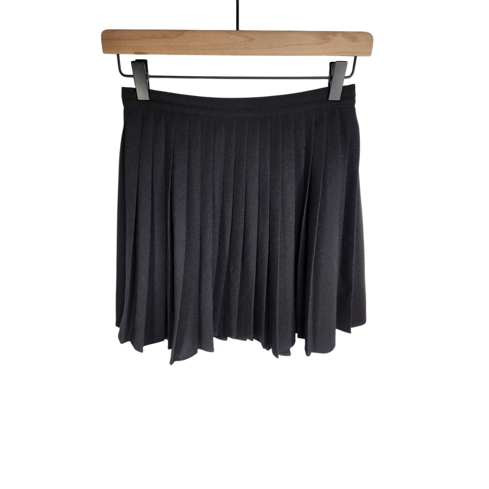 American Apparel Black Pleated Mini Skirt High Waisted Tennis Skater Small USA